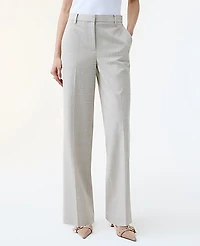 Ann Taylor The Petite Straight Trouser Plaid Tan/Blue Combo Women's