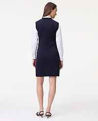Ann Taylor Petite Button Sweater Dress Night Sky Women's