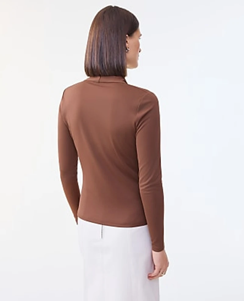 Ann Taylor Petite Draped Wrap Blouse French Press Women's