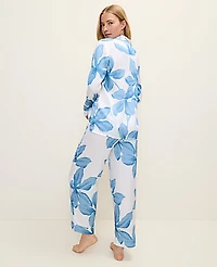 Ann Taylor Floral Satin Pajama Set Women's