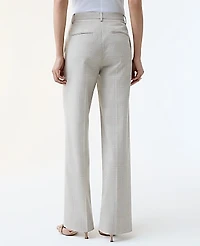 Ann Taylor The Straight Trouser Plaid Tan/Blue Combo Women's