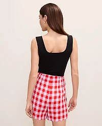 Ann Taylor The Gingham Side Zip Short Aperol Women's