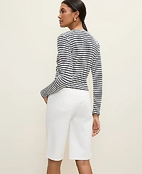 Ann Taylor Weekend Pointelle Cardigan Deep Navy/White Women's