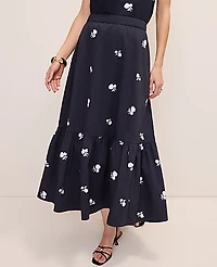 Ann Taylor Sequin Embellished Tiered Maxi Skirt Night Sky Women's