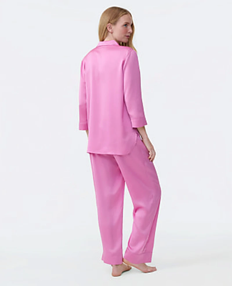 Ann Taylor Satin Pajama Set Dusty Mauve Women's