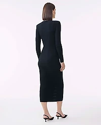 Ann Taylor Petite Ribbed Button Sweater Dress Women's