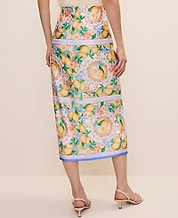 Ann Taylor Lemon Wrap Skirt Satin Limoni Scarf Women's