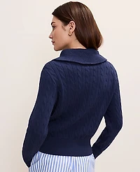 Ann Taylor Weekend Cable Sweater Jacket Women's