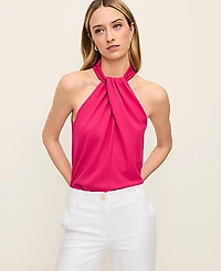Ann Taylor Twist Neck Halter Top Women's