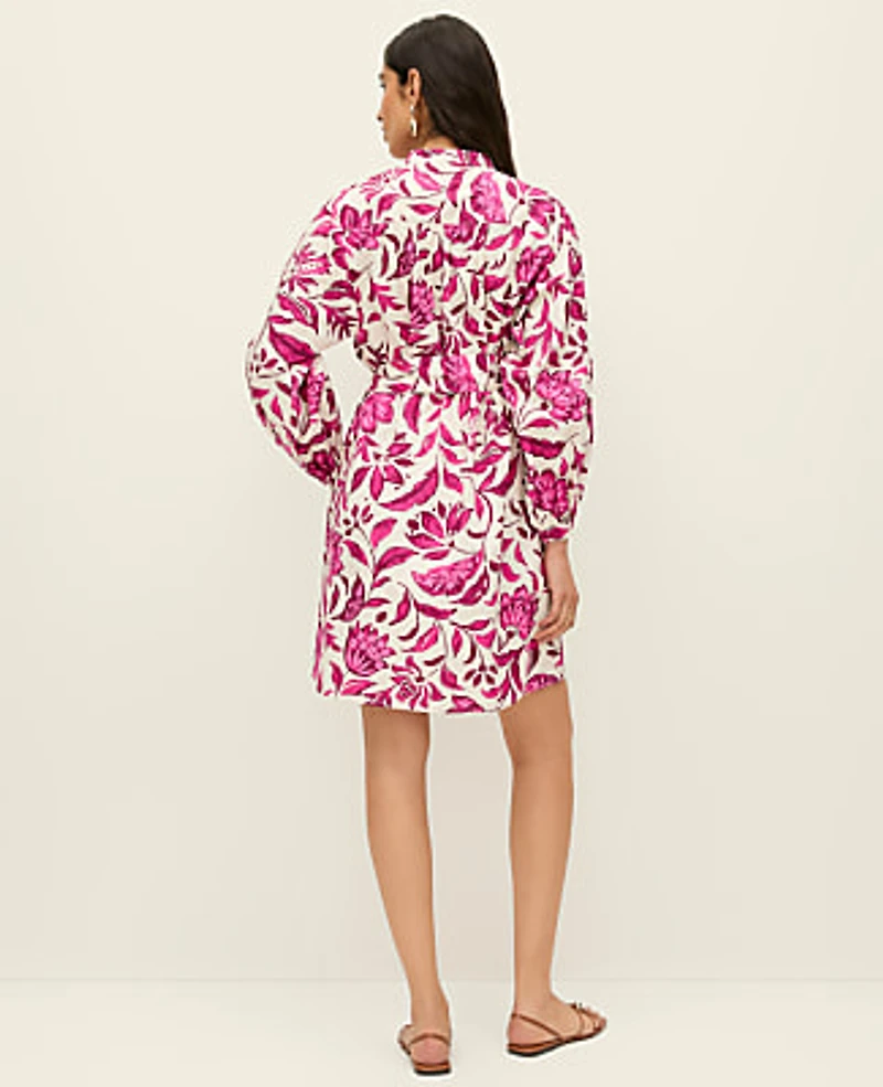 Ann Taylor Floral Belted Shift Dress Size Small Pink Women's