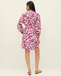 Ann Taylor Floral Belted Shift Dress Size Small Pink Women's
