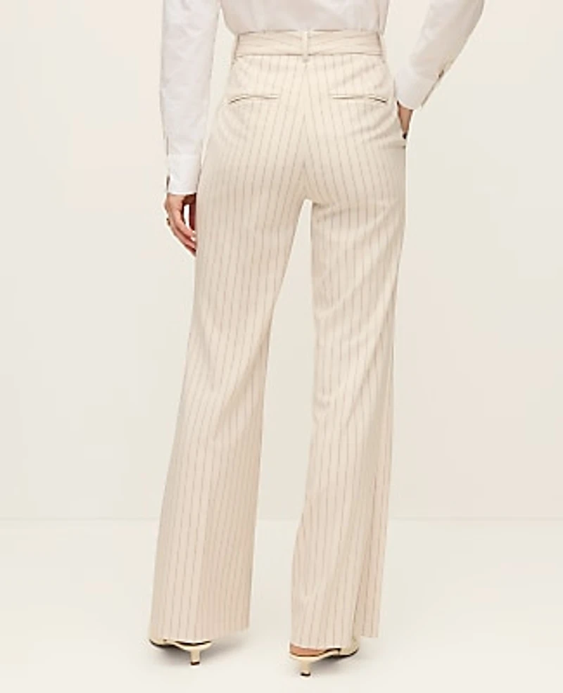 Ann Taylor The Flare Trouser Pinstripe Cream Multi Women's