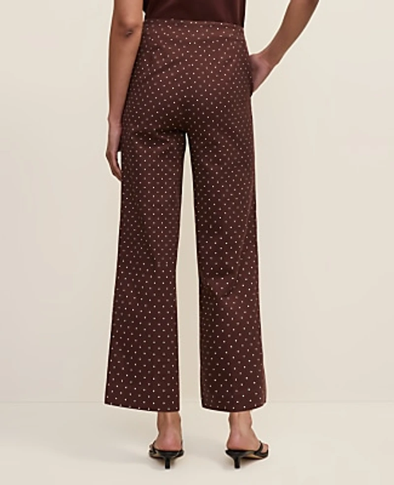 Ann Taylor The Grace Pant Polka Dot Rich Walnut Women's