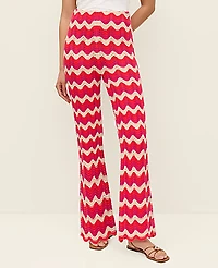 Ann Taylor Petite Chevron Crochet Sweater Pant Smoldering Red Women's