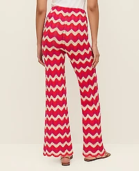 Ann Taylor Petite Chevron Crochet Sweater Pant Smoldering Red Women's