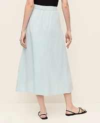 Ann Taylor Cotton Gauze Drawstring Midi Skirt Mountain Air Women's