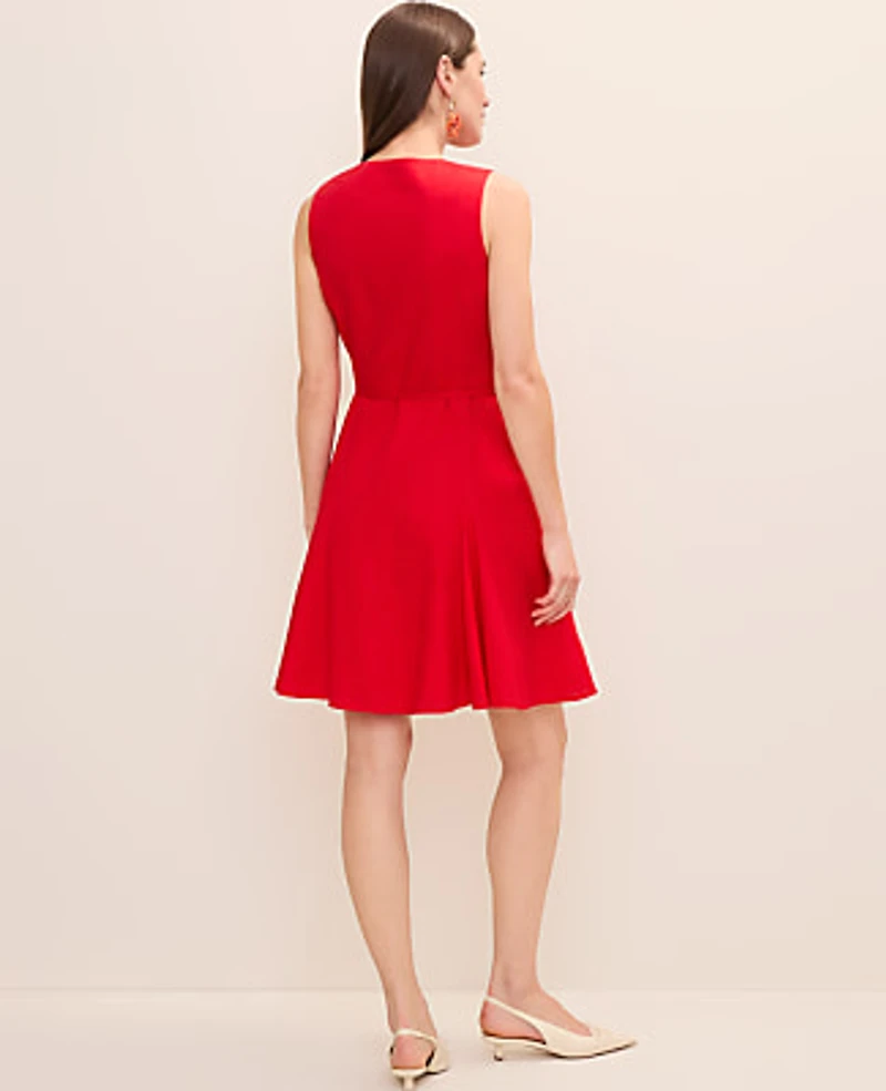 Ann Taylor Linen Blend Flare Dress Women's