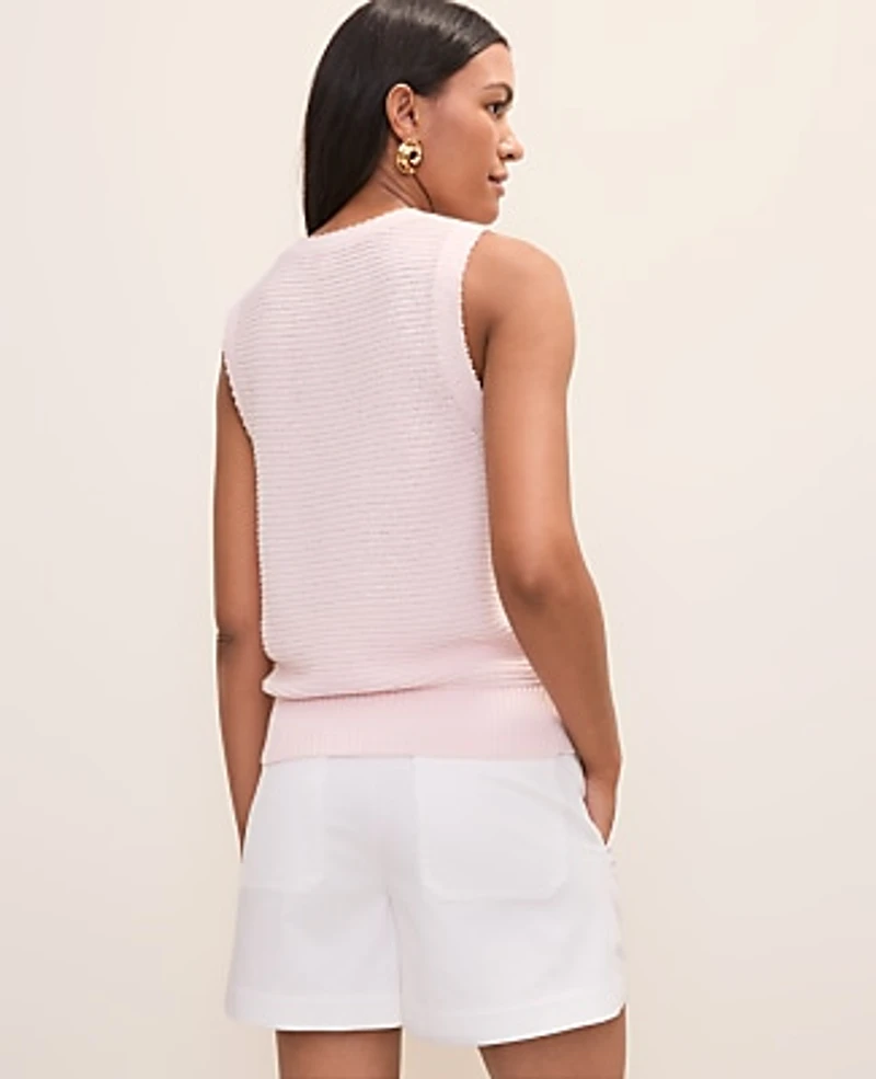 Ann Taylor Weekend Crew Neck Sweater Shell Top Women's