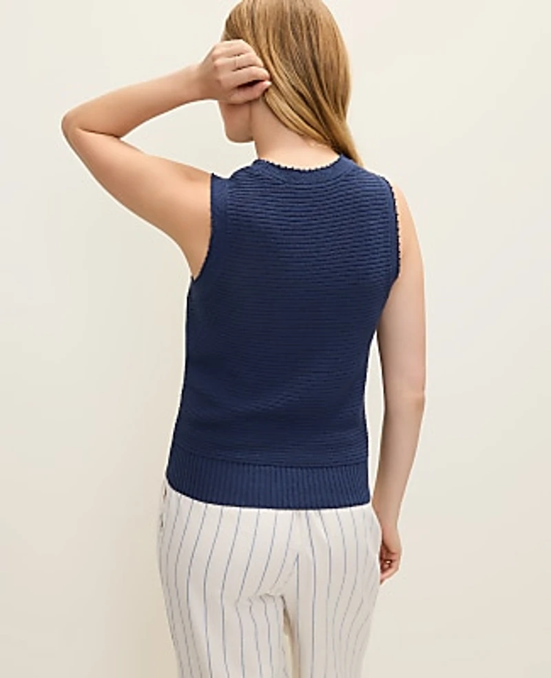Ann Taylor Weekend Crew Neck Sweater Shell Top Women's