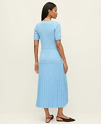 Ann Taylor Petite Mixed Stitch Sweater Dress Sky Gazing Women's