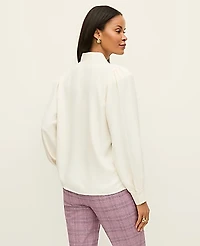 Ann Taylor Bow Blouse Size XL Winter White Women's