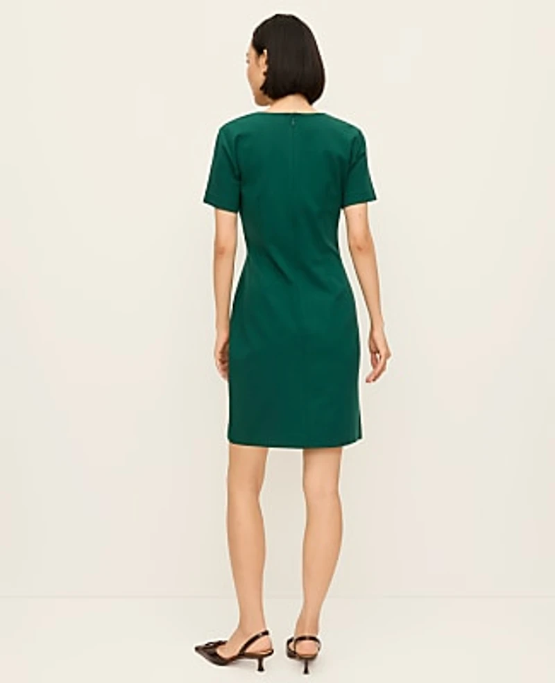 Ann Taylor Petite Ponte Shift Dress Size 0 Shade Tree Women's