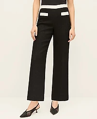 Ann Taylor The Grace Straight Pant in Tweed Size 6 Black Women's