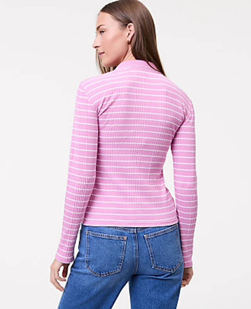 Ann Taylor Weekend Striped Polo Shirt Women's