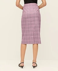 Ann Taylor The Pencil Skirt Plaid Purple Multi Women's
