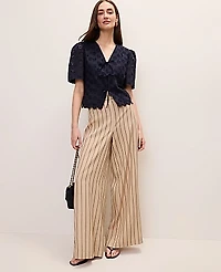 Ann Taylor Eyelet Tie Front Blouse Night Sky Women's