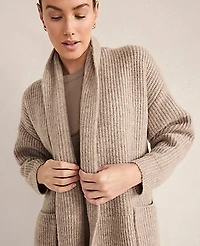 Ann Taylor Haven Well Within Lofty Knit Shawl Collar Cardigan Size Small Dark Navy Heather Women's