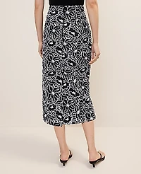 Ann Taylor Embroidered Column Midi Skirt Black Women's