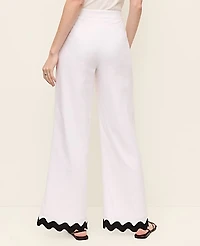 Ann Taylor The Petite Wide-Leg Pant in Linen Blend Size 2 White Women's
