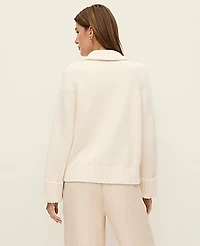 Ann Taylor Weekend Collared Cardigan Winter White Women's