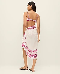 Ann Taylor Floral Sarong Winter White Women's