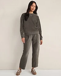 Ann Taylor Haven Well Within Corded Velour Crewneck Pullover Rainwash Blue Women's