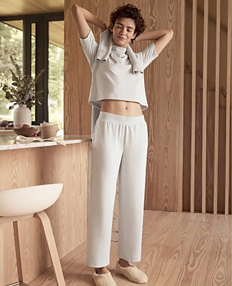 Ann Taylor Haven Well Within Cozy Knit Cropped Pants Light Grey Heather Women's