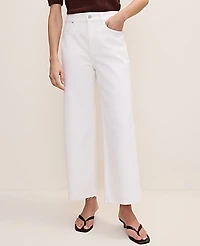 Ann Taylor The Wide-Leg Crop Jean Size 12 White Women's