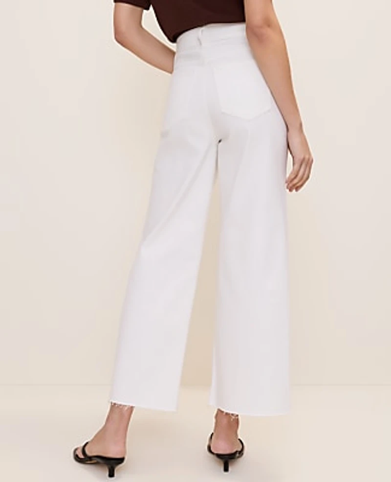 Ann Taylor The Wide-Leg Crop Jean Size 12 White Women's