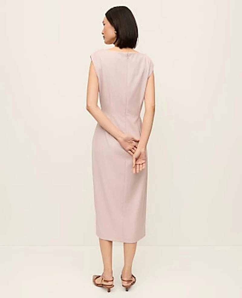 Ann Taylor The Petite Twist Sheath Dress Brushed Sand Women's