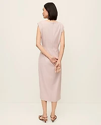 Ann Taylor The Petite Twist Sheath Dress Brushed Sand Women's