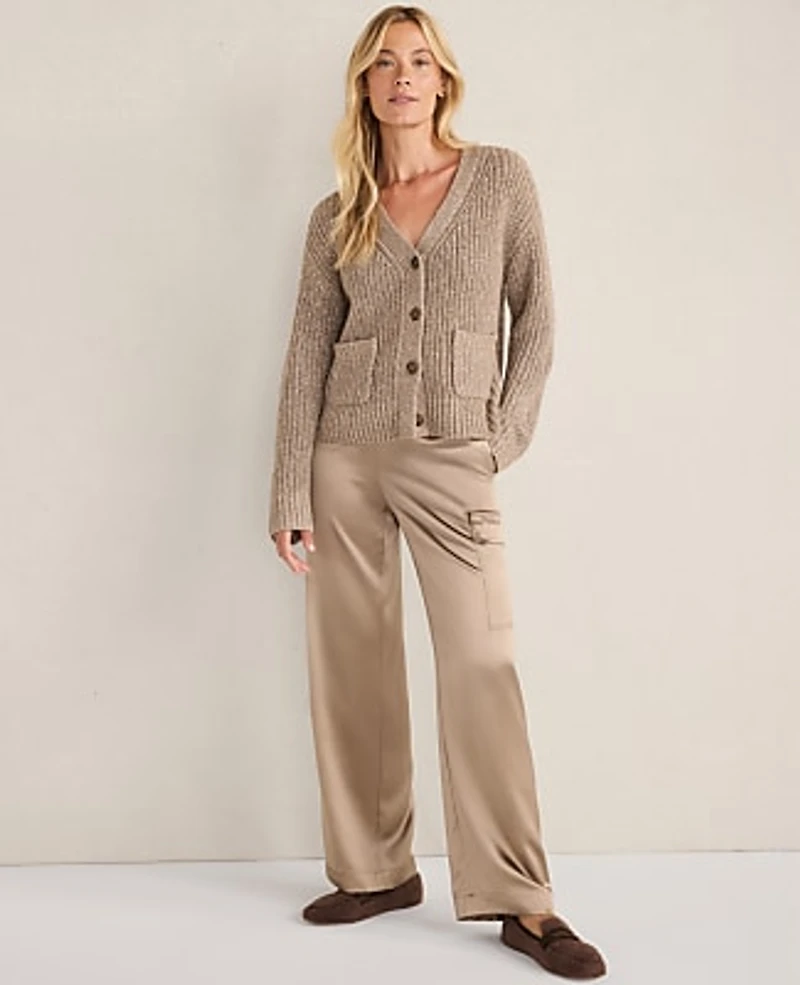 Ann Taylor 40MM SILK CARGO PANT Dark Navy Women's