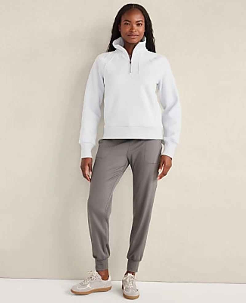 Ann Taylor Haven Well Within Cloud Fleece Half-Zip Pullover Glacier Freeze Women's