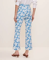 Ann Taylor The Tall Flare Ankle Pant Floral Print Sea Haze B Women's