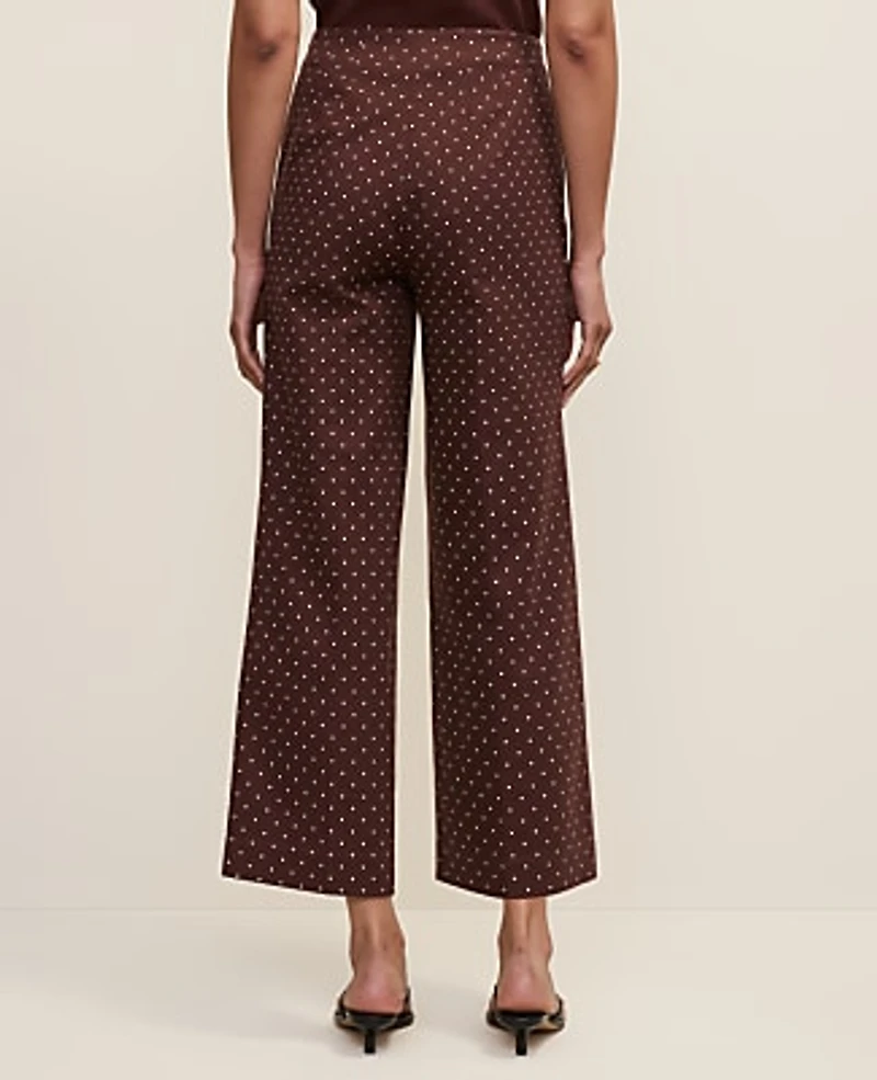 Ann Taylor The Petite Grace Pant in Micro Dot — Curvy Fit Size 00 Rich Walnut Women's