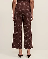 Ann Taylor The Petite Grace Pant in Micro Dot — Curvy Fit Size 00 Rich Walnut Women's