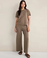 Ann Taylor Haven Well Within Relaxed Jersey Wide Leg Pants Saddle Brown Women's