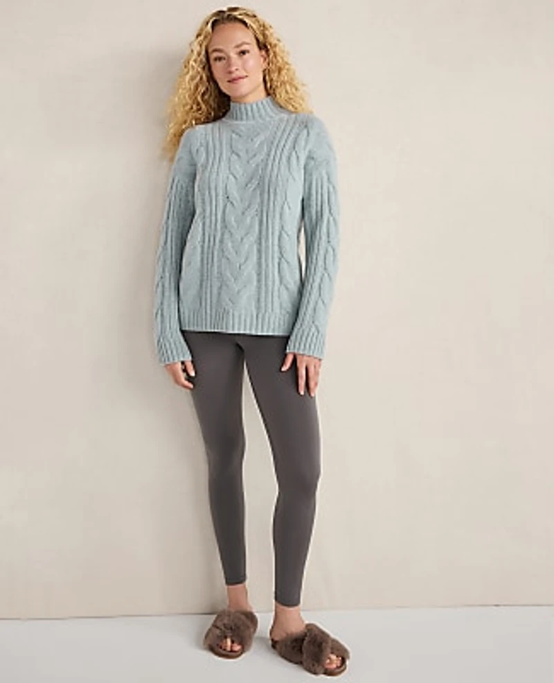 Ann Taylor Haven Well Within Cashmere Mock Neck Sweater Heather Women's