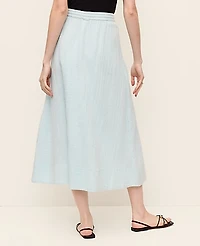 Ann Taylor Petite Cotton Gauze Drawstring Midi Skirt Mountain Air Women's