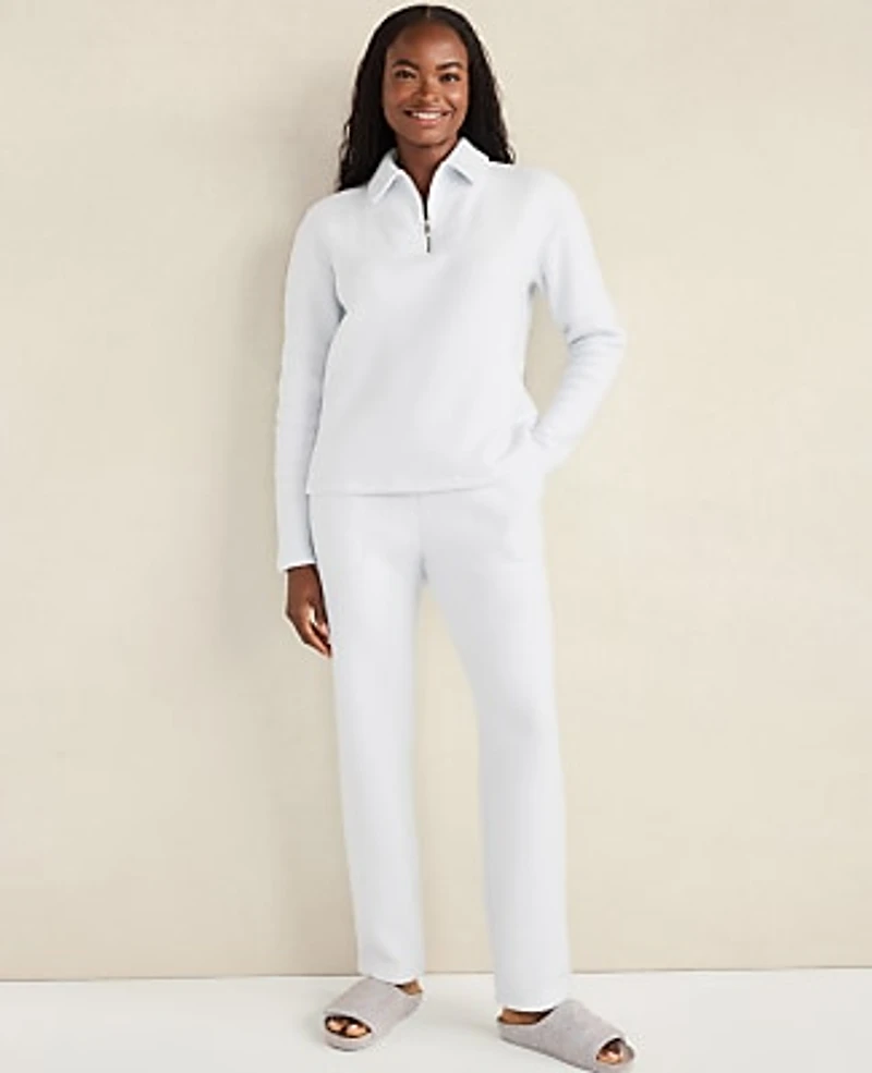 Ann Taylor Haven Well Within Comfort Fleece Tapered Pants Glacier Freeze Women's